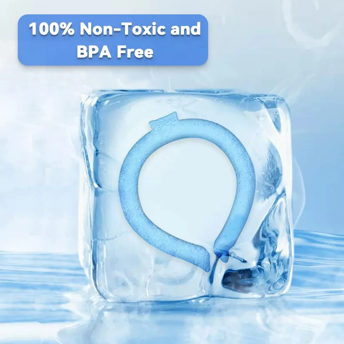 2PCS Neck Cooling Tube with Cold Insulated Bag, Reusable Ice Neck Ring Wearable Body Cooler for Summer Heat (Blue*2)