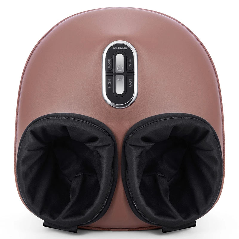 Nekteck Foot Massager Electric Machine Air Compression Heating Therapy Shiatsu Knead Roller Muscle Relaxation Pain Relief