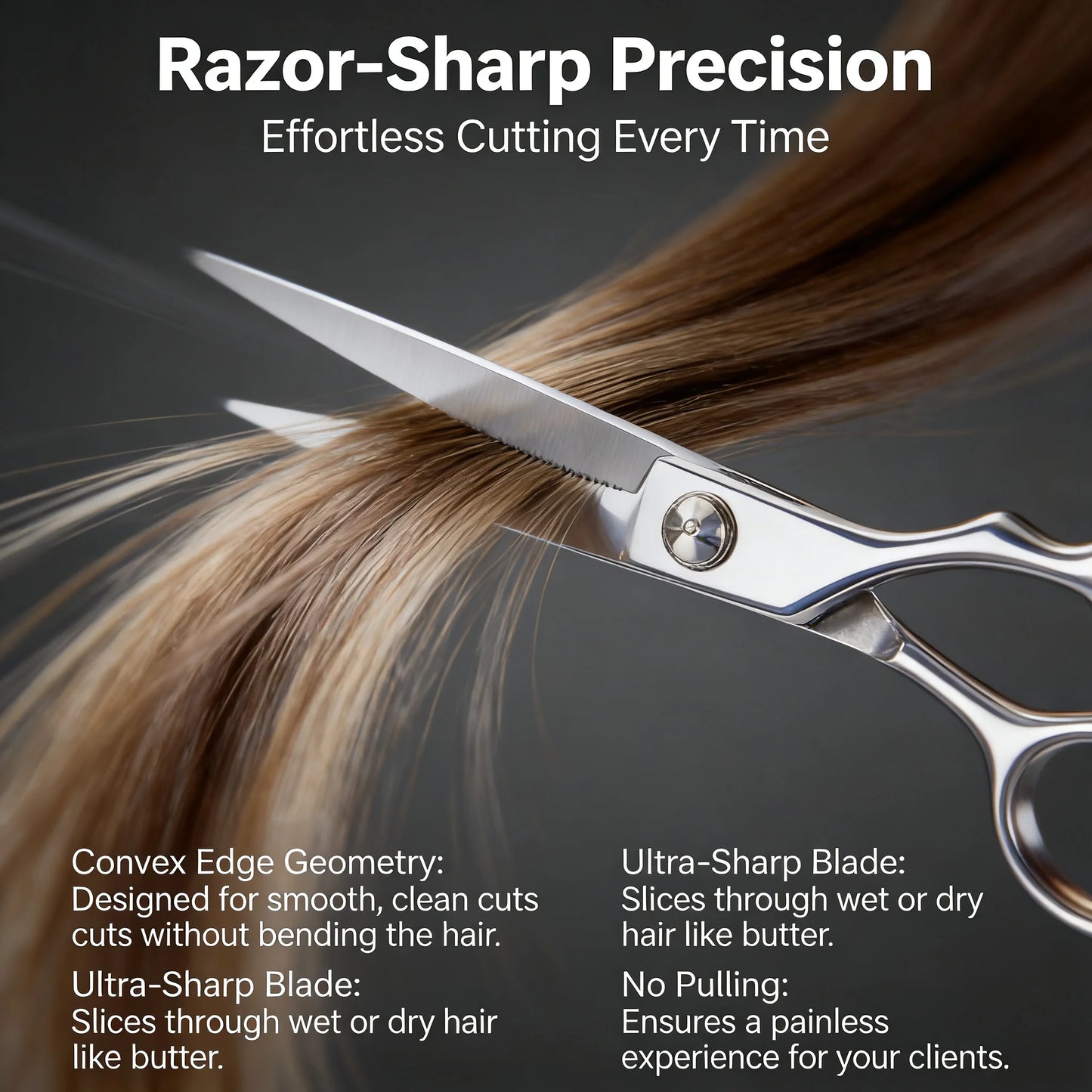Stainless Steel Hair Thinning Shears Professional Barber Scissors for Precision Cutting Texturizing Layering