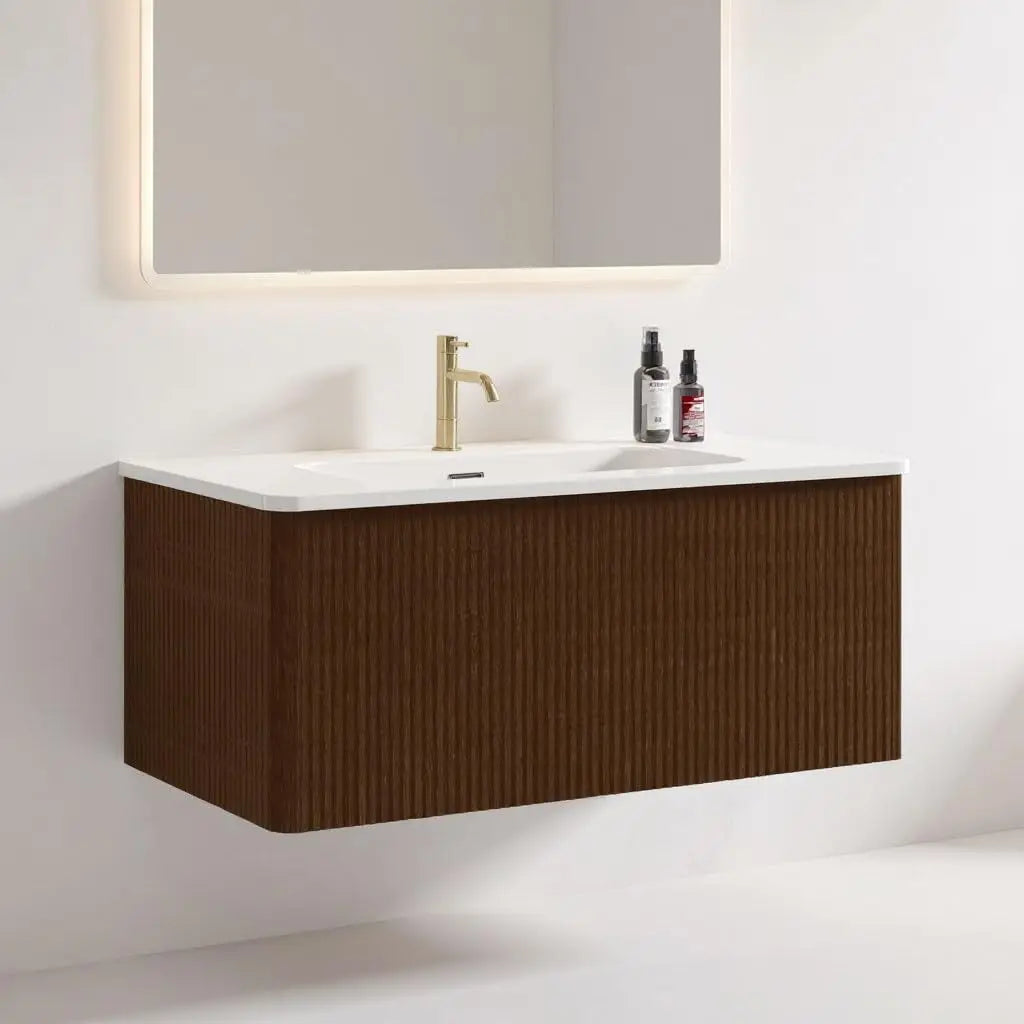 36" Bathroom Vanity with Sink, Modern Floating Vanity with Push Open Soft Close Drawer, Large Storage for Bathroom,, Custom