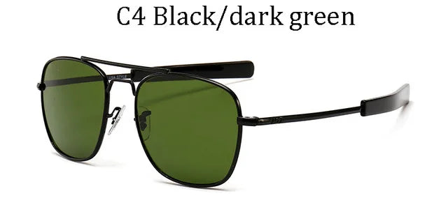Men luxury Brand Designer Sun Glasses Vintage fashion Aviation AO Sunglasses For Male American Army Military Optical Glass Lens