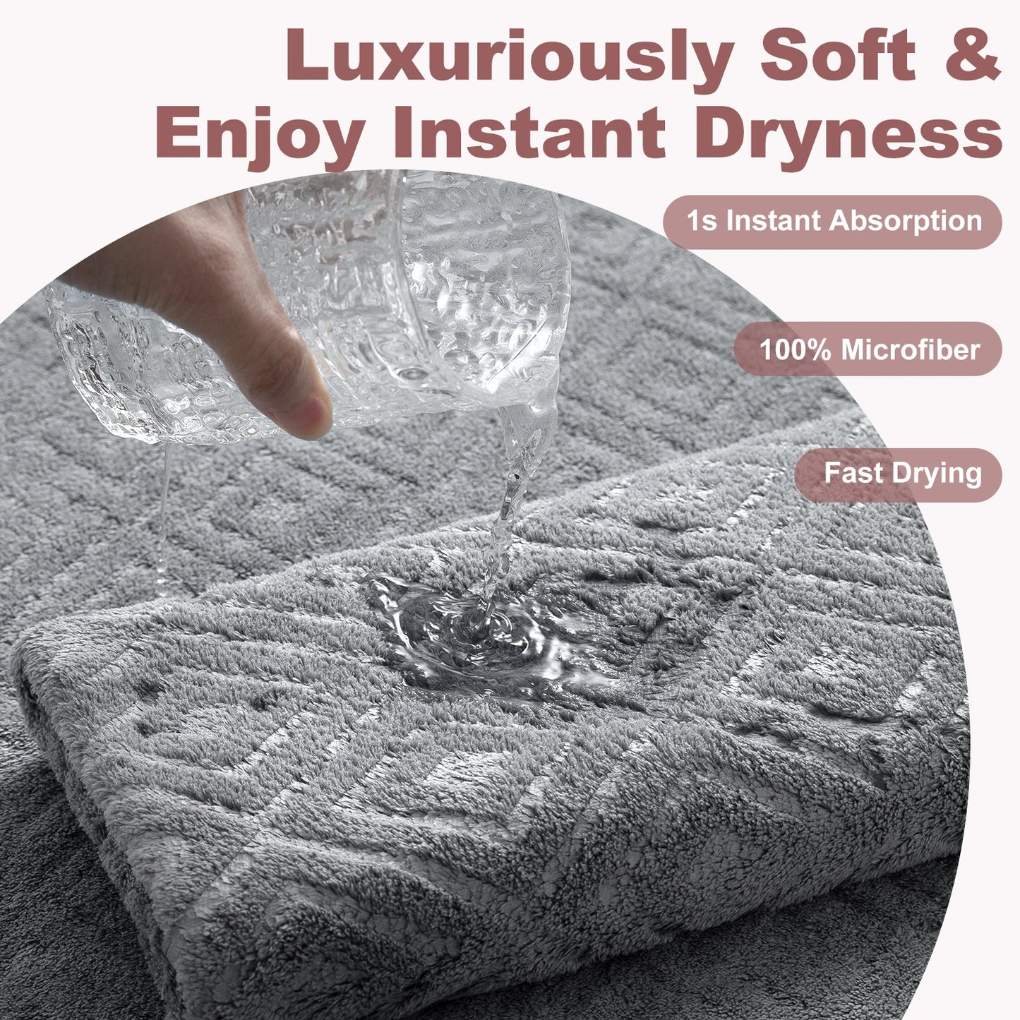 Belista Oversized 8-Piece Towel Set 35"×70": 2 Bath Sheets , 2 Hand Towels , 4 Washcloths,Soft & Absorbent for Gym, Spa,Home