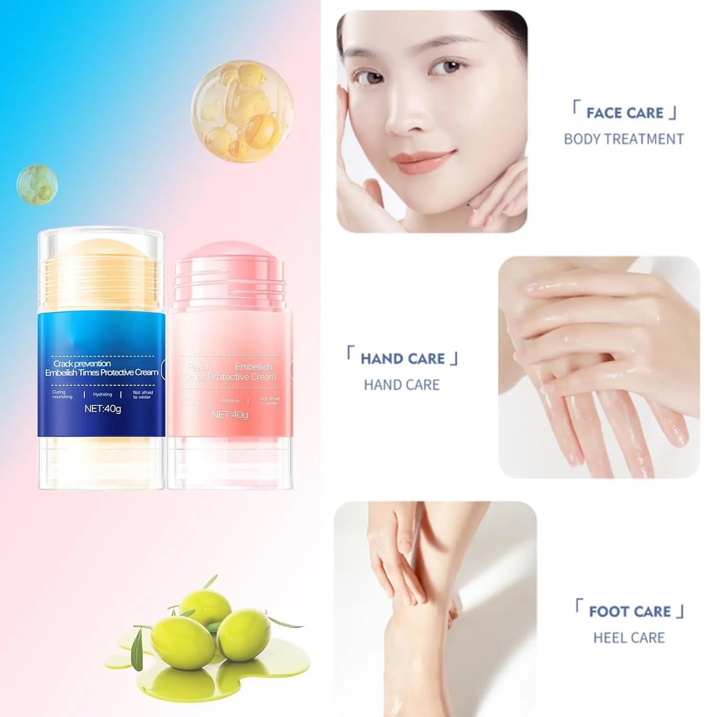 Cracked Heel Repair Stick Moisturizing Foot Care Treatment Hydrating Anti Crack Balm for Dry Feet Heels Skin