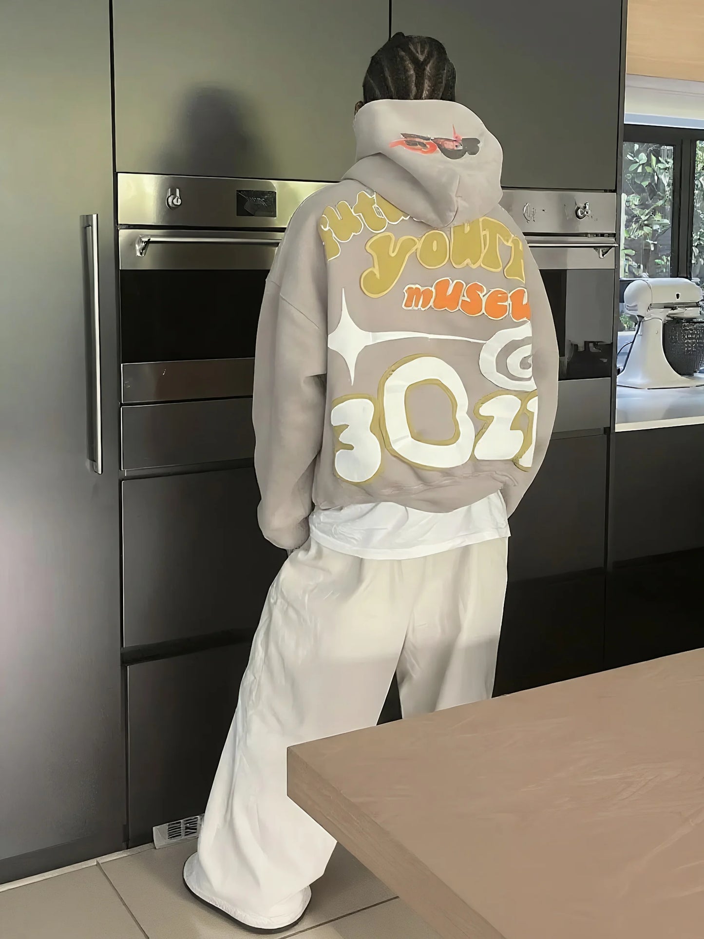 Hip-hop street retro Y2K hoodie, personalized foam printed hoodie, Gothic punk top