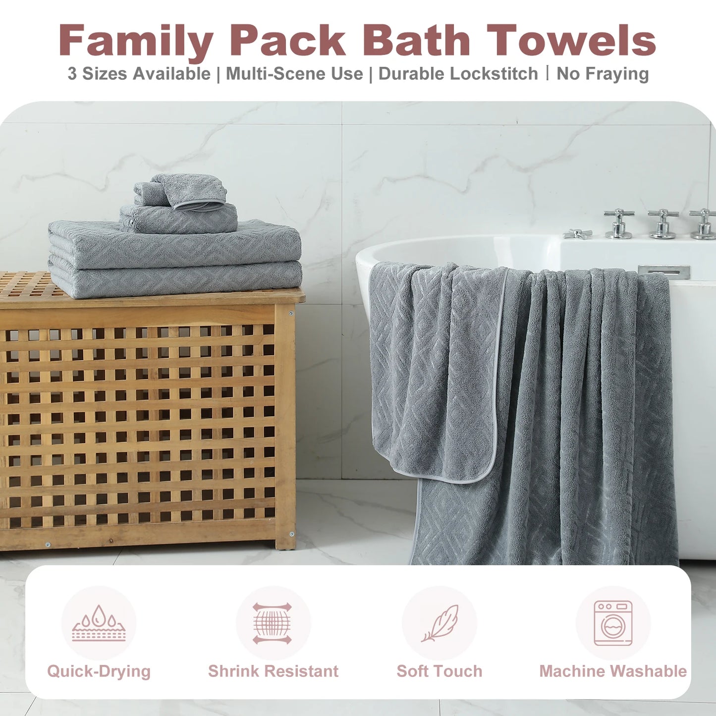 Belista Oversized 8-Piece Towel Set 35"×70": 2 Bath Sheets , 2 Hand Towels , 4 Washcloths,Soft & Absorbent for Gym, Spa,Home