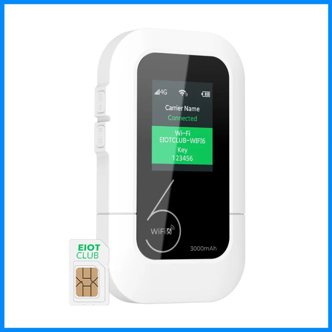 EIOTCLUB 4G LTE WiFi Router Portable Wireless WiFi 3000mAh Wireless Pocket Size Mobile Hotspot with SIM Card for Phone Travel and Business Trip