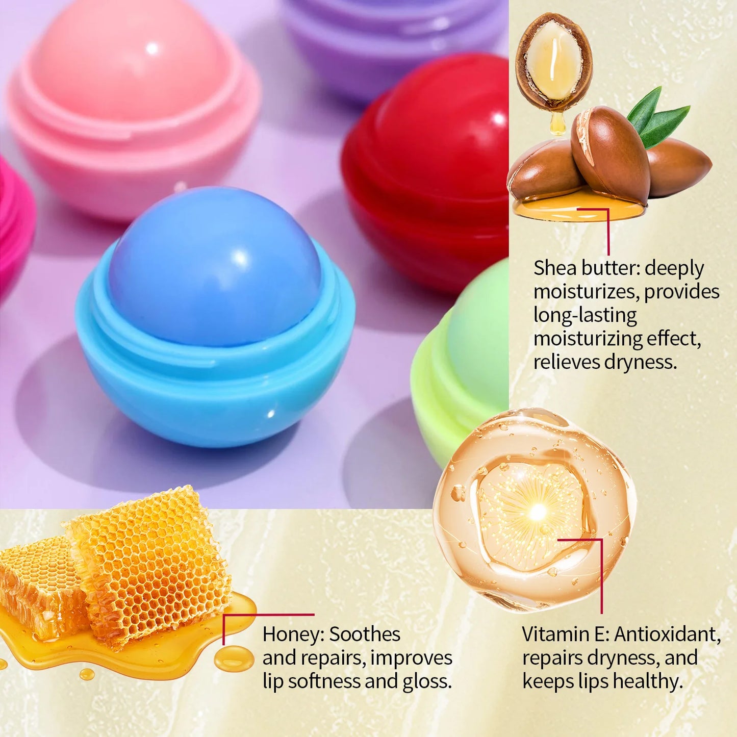 Eelhope 10g Fruit Moisturizing Lip Balm Hydrating Overnight Lasting Lip Plumper Reduce Lip Lines Repair Cracking Lips Care Balm