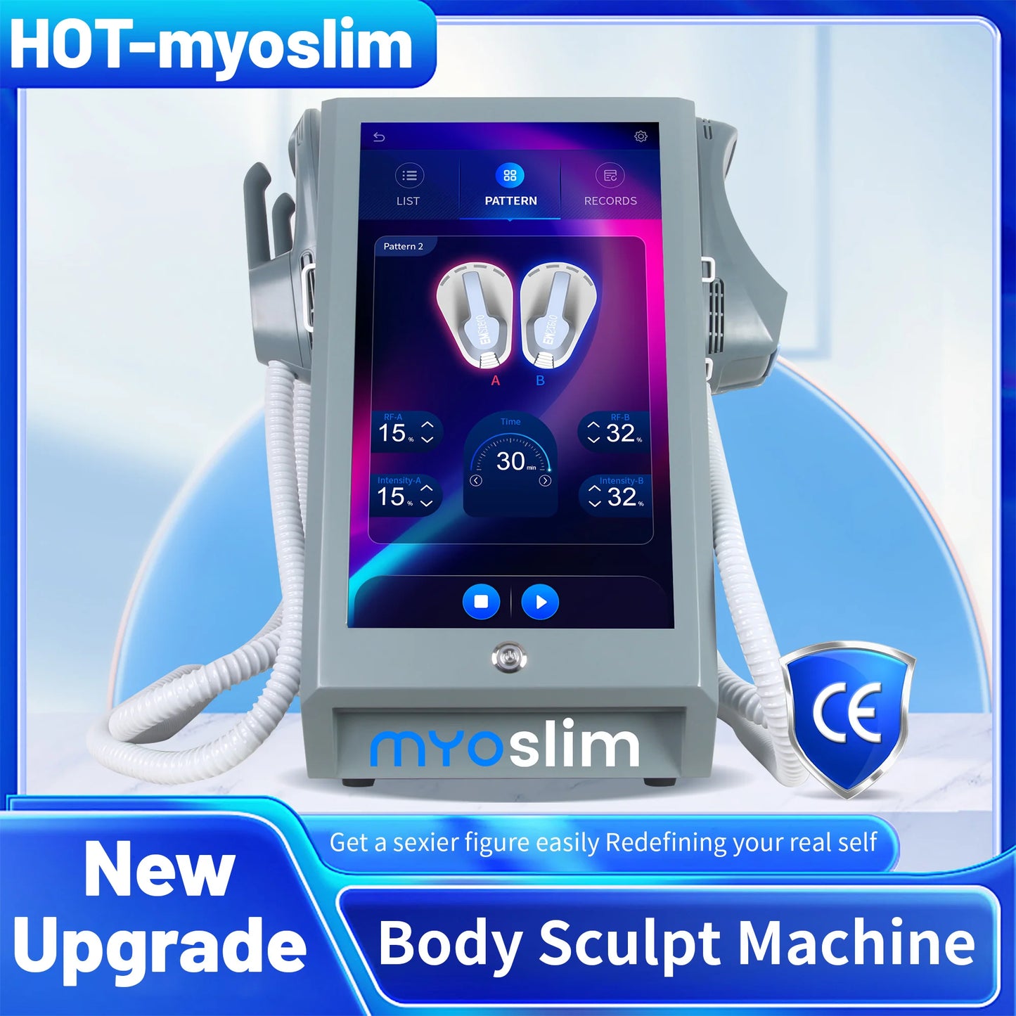 MYOslim Professional 6500W EMSzero RF Body Slimming Sculpting Machine Muscle Building Fat Burning Equipped with Pelvic Cushion