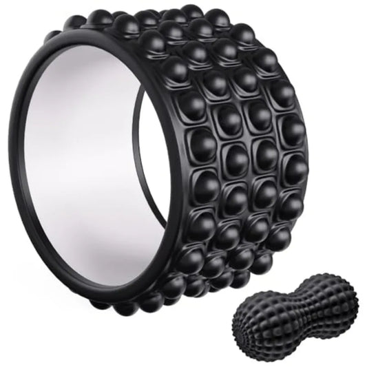 Back Roller Wheel, Back Stretcher, Back Cracker, Yoga Wheel, Foam Roller for Back Pain Relief and Posture Correction with Massa