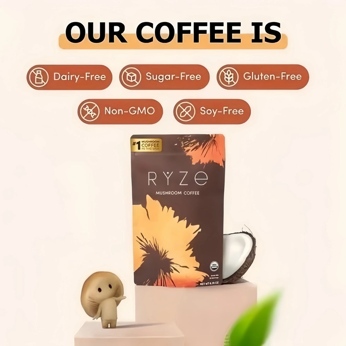 2x Organic Mushroom Coffee 30 SERVINGS Instant Coffee New FREE Shipping