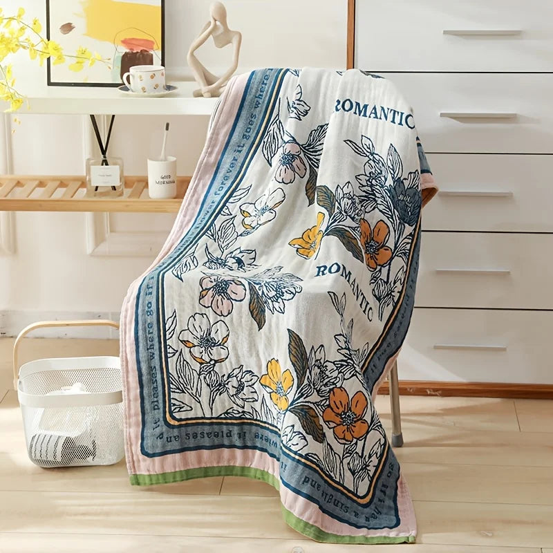 Ultra-Soft 100% Cotton Floral Bath Towel – Lightweight, Quick-Drying & Highly Absorbent | Ideal for Bathroom, Beach or Travel |