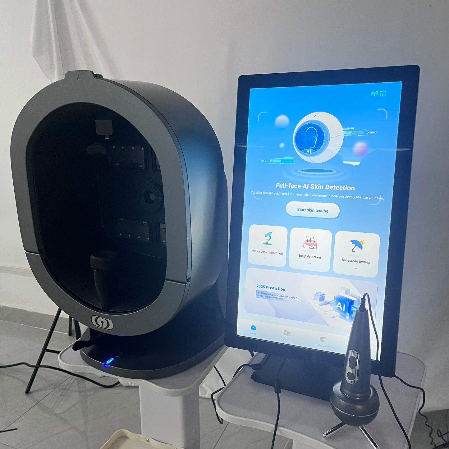 21.5 Inch X5 Facial Skin Analyzer  3D AI Hair Analysis Machine 8 Light Spectrum Skin Analysis Scanner For Business Beauty Care
