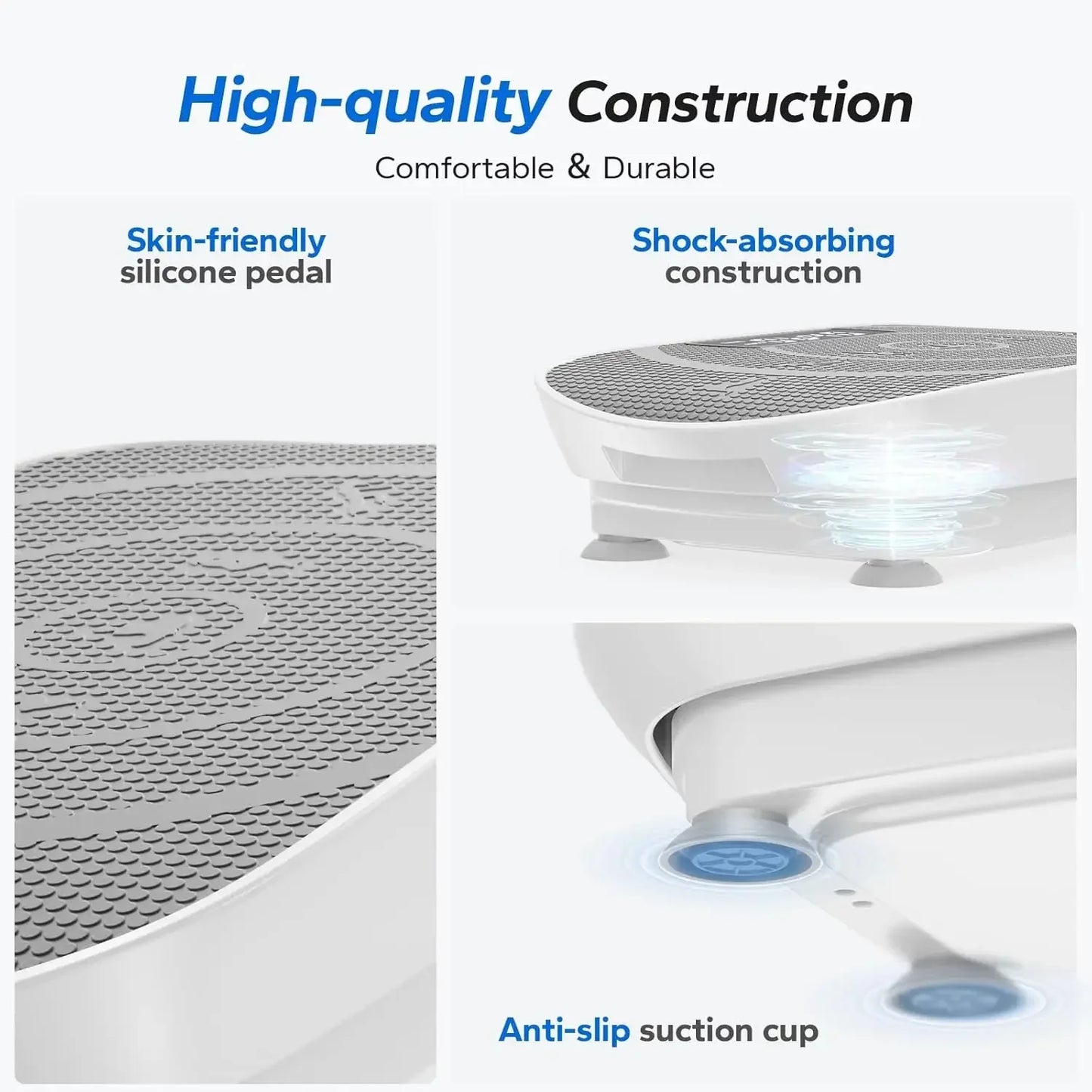 Vibration Plate Exercise Machine, Whole Body Workout Equipment for Women, Bluetooth and Silicone Pedal, Vibration Plate with