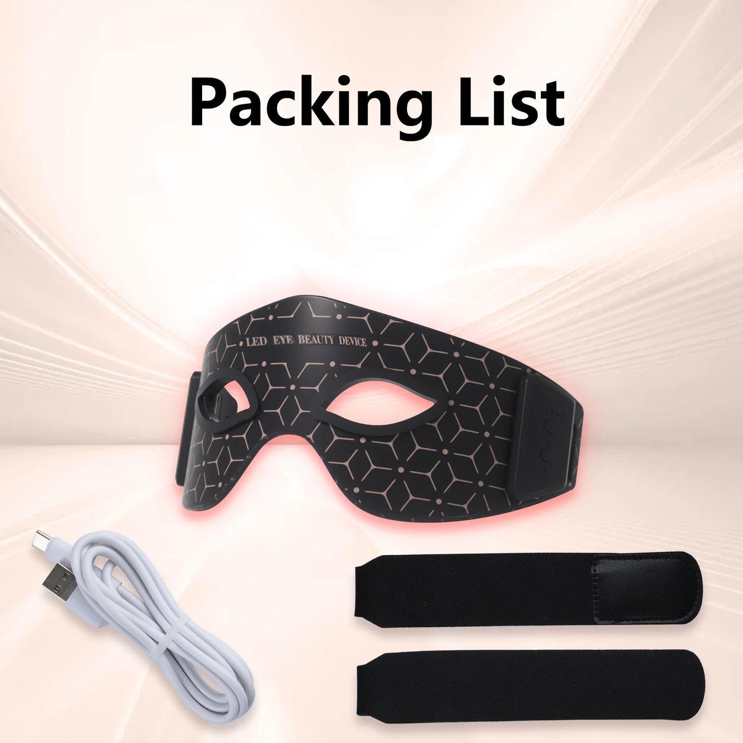 JVV Wireless Red Light Therapy Eye Mask LED Infrared for Cosmetic Eye Care 5Modes Rechargeable Home Skincare Christmas Gift Idea