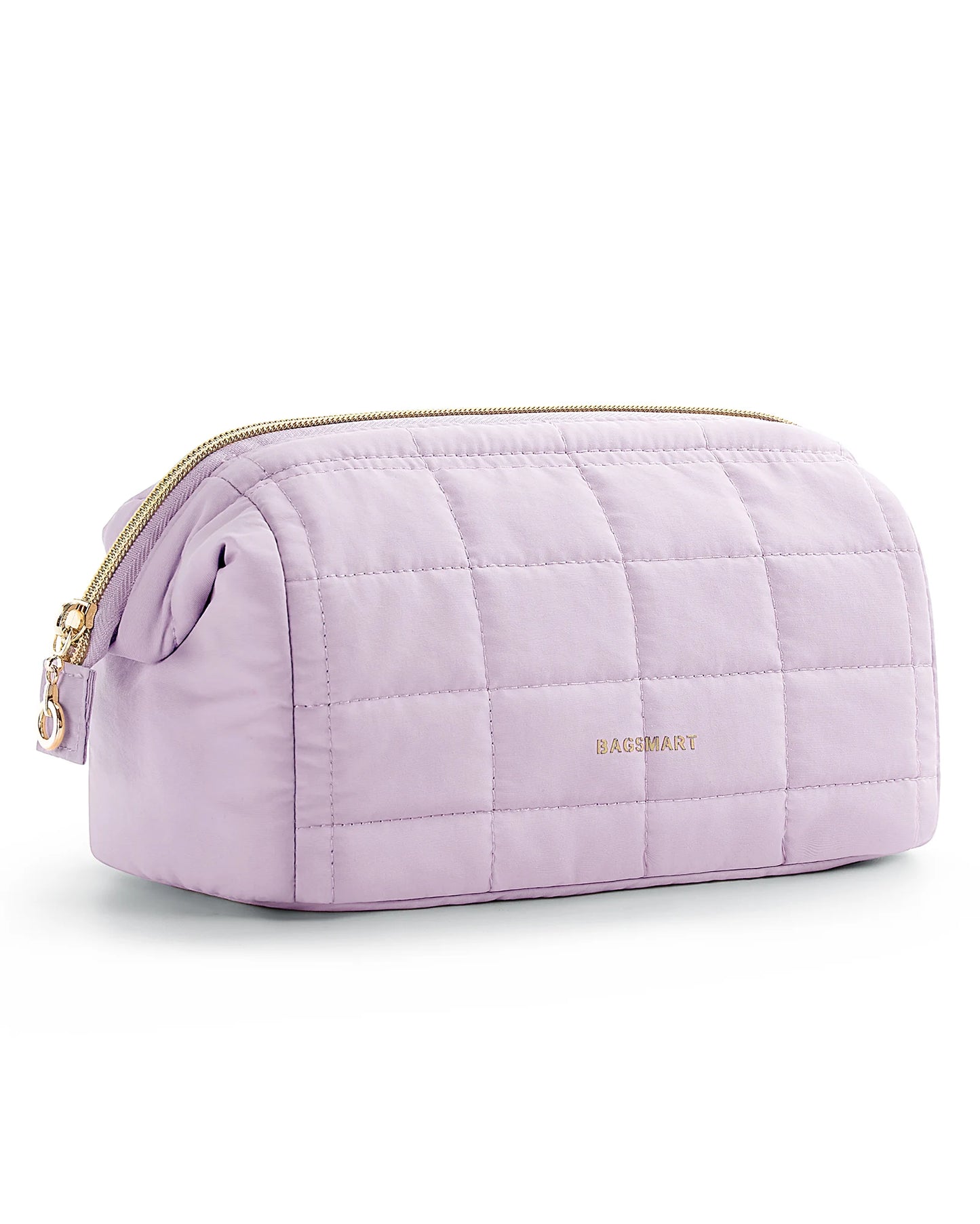 BAGSMART Makeup Bag Travel Toiletry Bag, Puffy Padded Makeup Bags for Women Makeup Organizer Case Wide-open Pouch Purse Travel