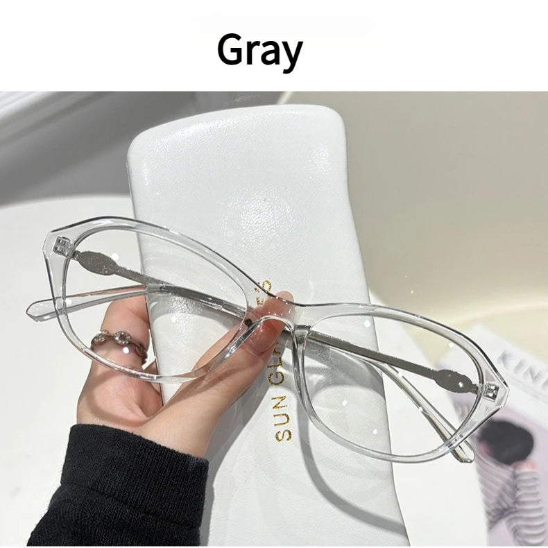 Oval Shaped Myopia Glasses Durable Anti Blue Light with Metal Frames Finished Myopia Glasses Suitable for Various Face Shapes