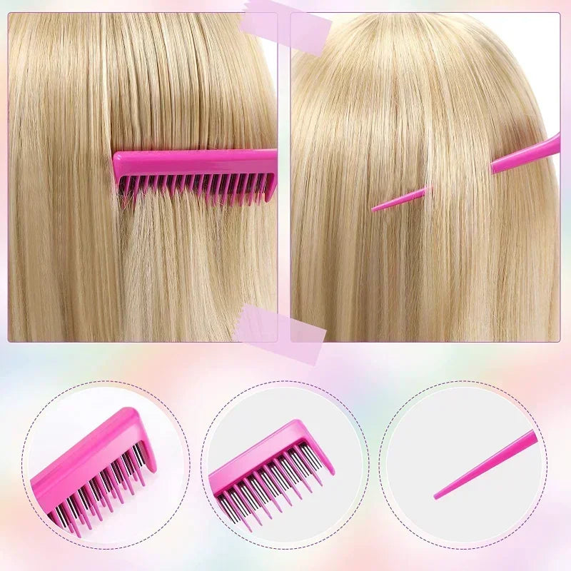 10Pcs Hair Styling Comb Set Rat Tail Edge Brush Braid Loop Tool Household Salon Hair Grooming Accessory