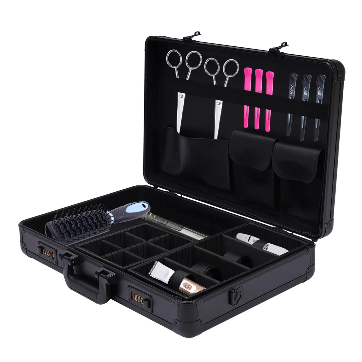 Dnysysj Barber Carrying Case Barber Case, Stylist Tool Box Professional Salon Hair Cutting Grooming Kit Storage Organizer for Cl