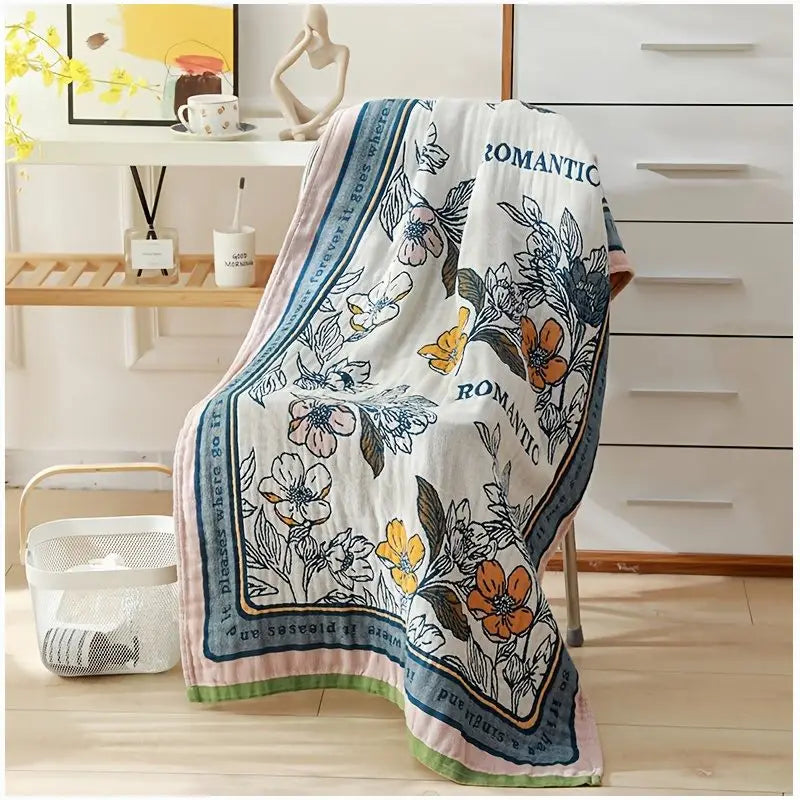 Ultra-Soft 100% Cotton Floral Bath Towel – Lightweight, Quick-Drying & Highly Absorbent | Ideal for Bathroom, Beach or Travel |