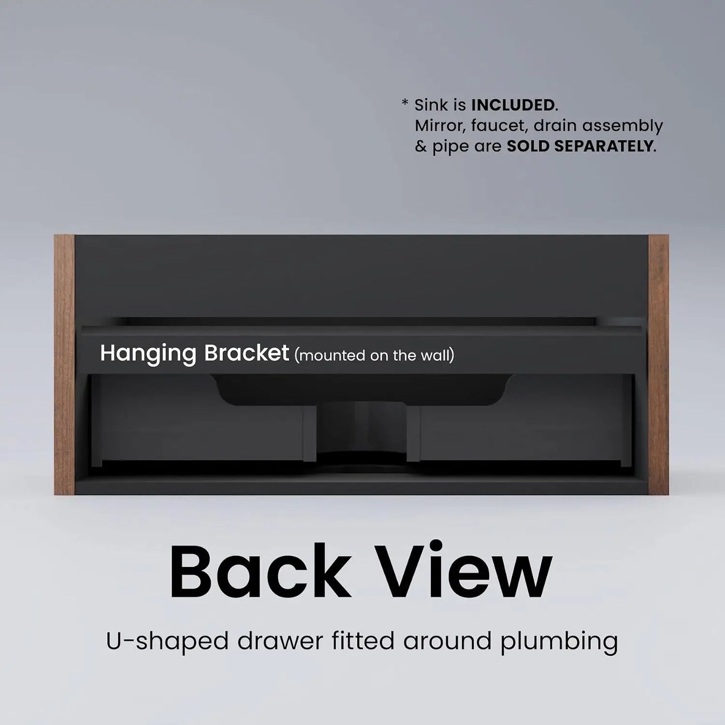 36" Bathroom Vanity with Sink, Modern Floating Vanity with Push Open Soft Close Drawer, Large Storage for Bathroom,, Custom