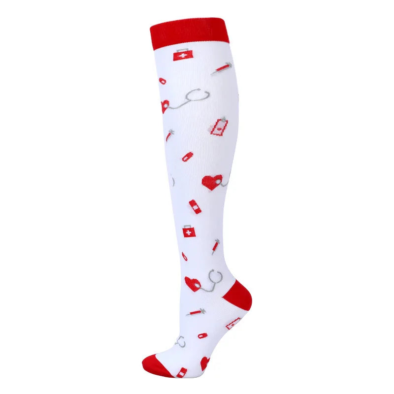 New Compression Socks Knee High Medical Edema Nurse Calf Shaping Running Men Women Sports Socks 20-30mmhg Compression Socks