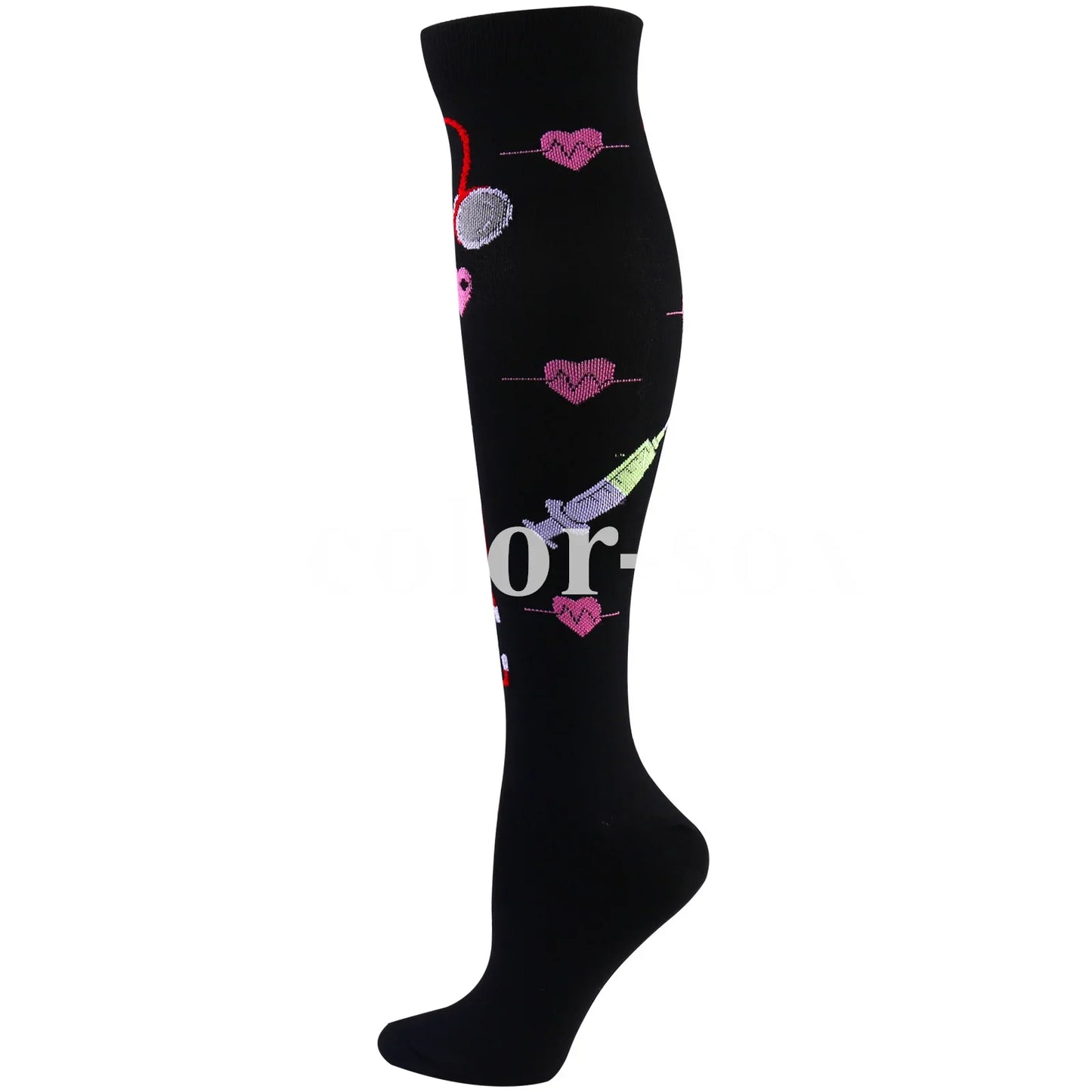 New Compression Socks Knee High Medical Edema Nurse Calf Shaping Running Men Women Sports Socks 20-30mmhg Compression Socks