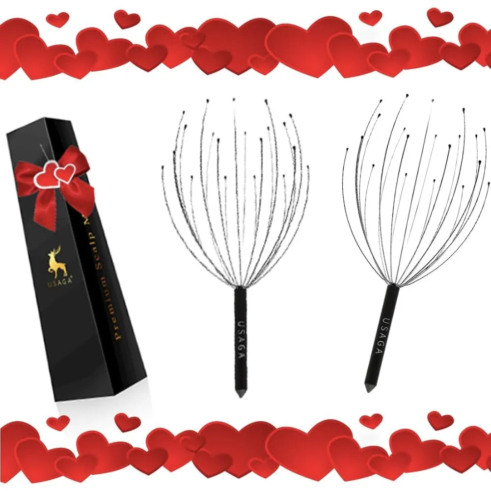 Scalp Massager Head Massager 20 Fingers Relaxing Head Scratcher for Body Scalp Care Perfect Stocking Stuffer Gift Black