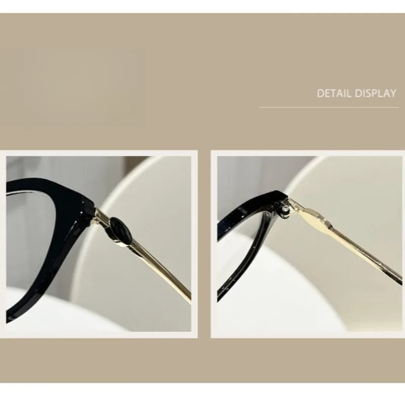 Oval Shaped Myopia Glasses Durable Anti Blue Light with Metal Frames Finished Myopia Glasses Suitable for Various Face Shapes