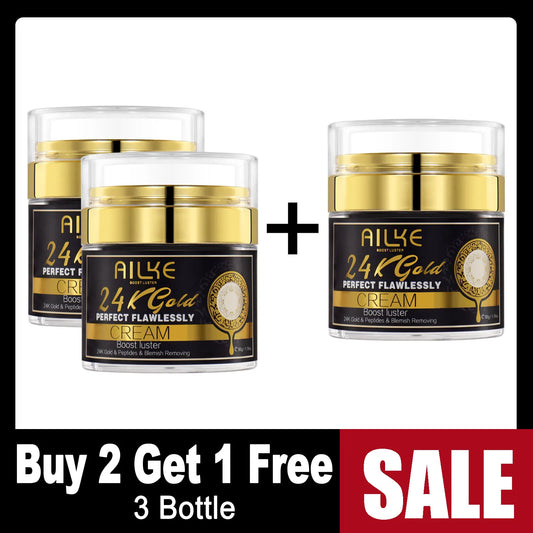 AILKE 24k Gold Perfect Flawlessly Face Cream, Whitening, Reduce Spots, Melanin, Improve Dull Skin, With Glutathione Vitamin C