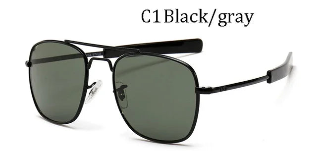 Men luxury Brand Designer Sun Glasses Vintage fashion Aviation AO Sunglasses For Male American Army Military Optical Glass Lens