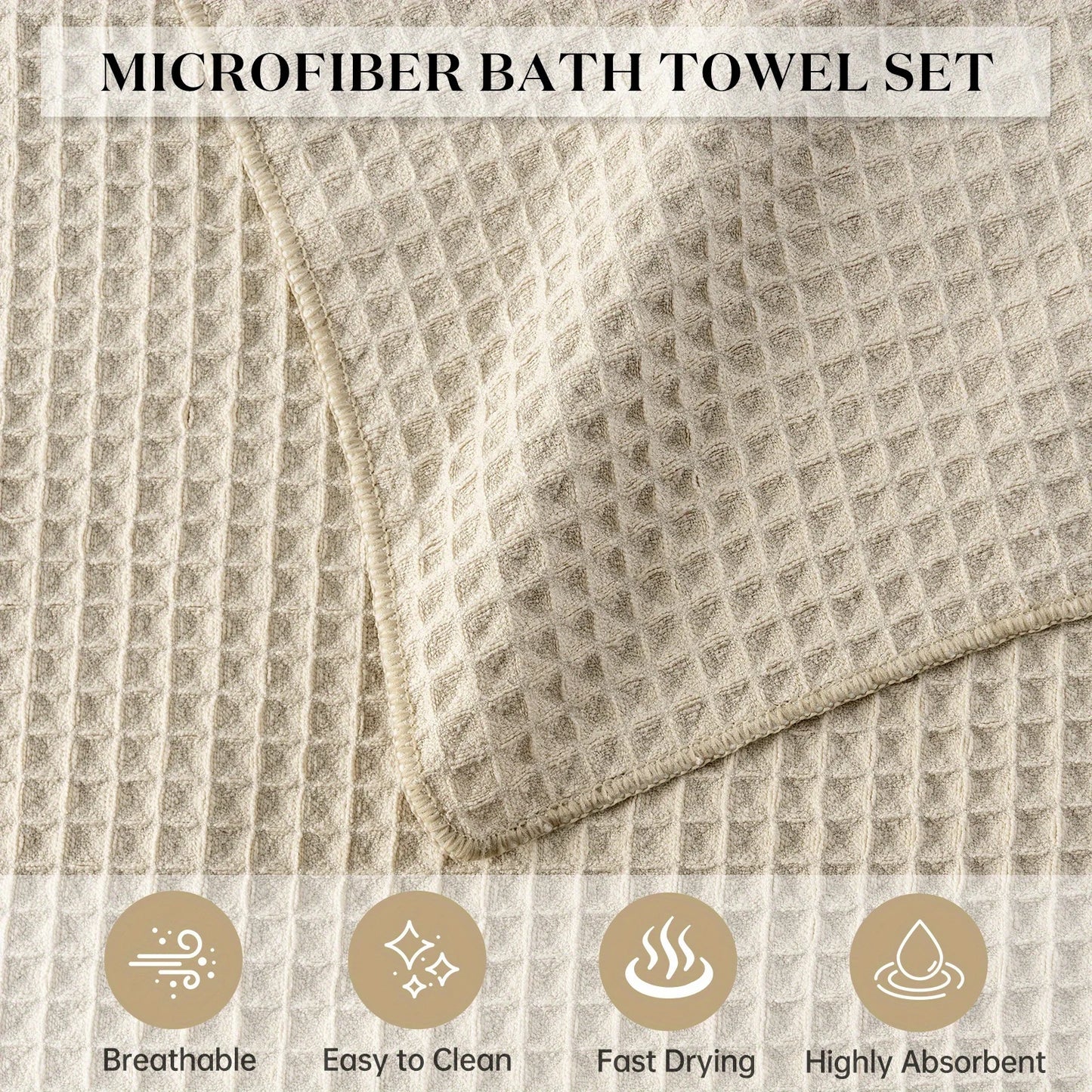 Quick-Dry Soft Bath Towel Set – 6-Piece Textured, Lightweight & Breathable Towels for Bath, Spa, Gym & Home Use | Highly Absorbe