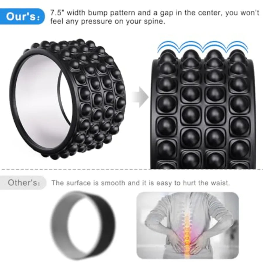 Back Roller Wheel, Back Stretcher, Back Cracker, Yoga Wheel, Foam Roller for Back Pain Relief and Posture Correction with Massa