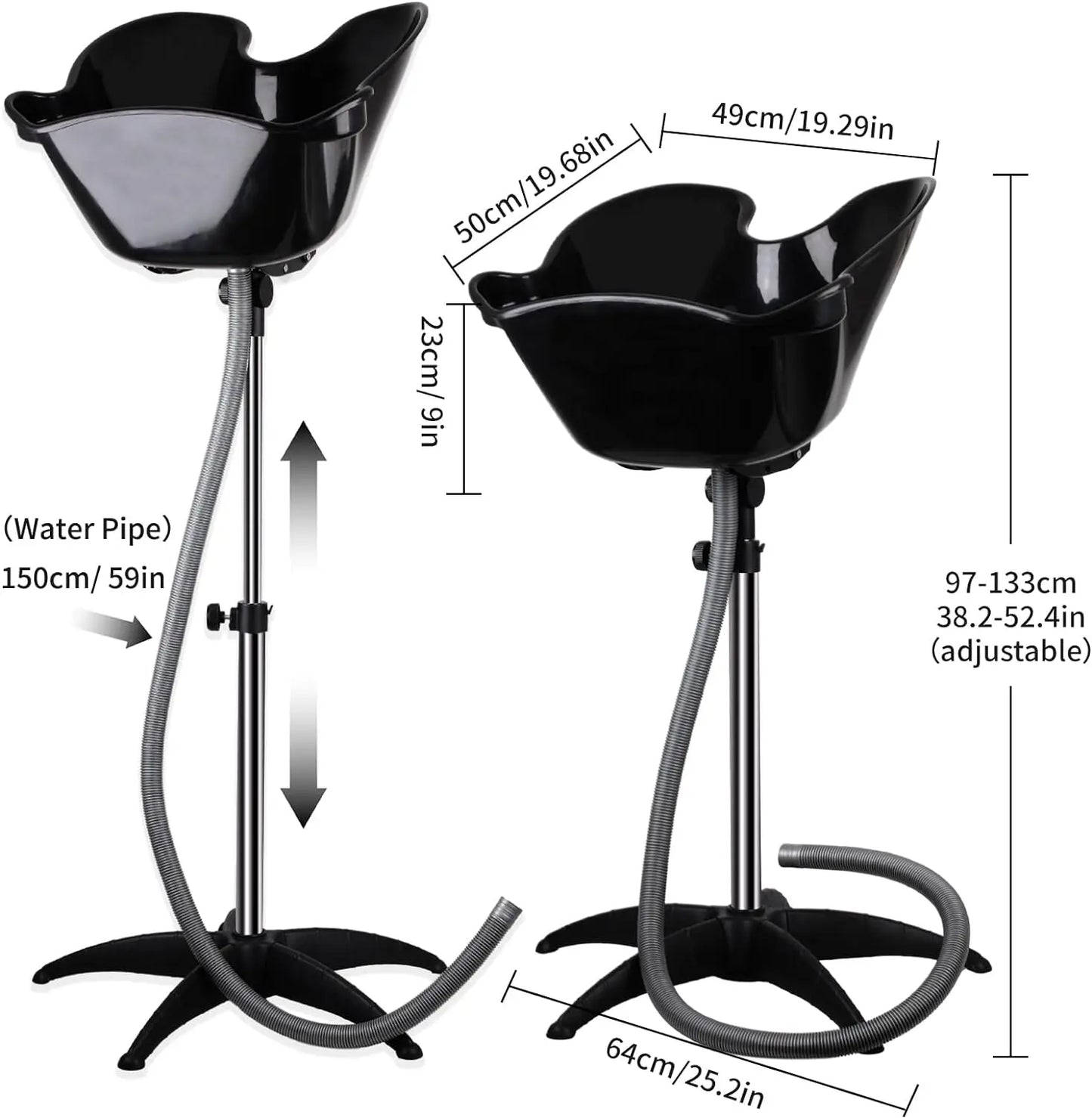 Adjustable angle and height washbasin, made of ABS high-temperature resistant material, strong and durable deep bowl
