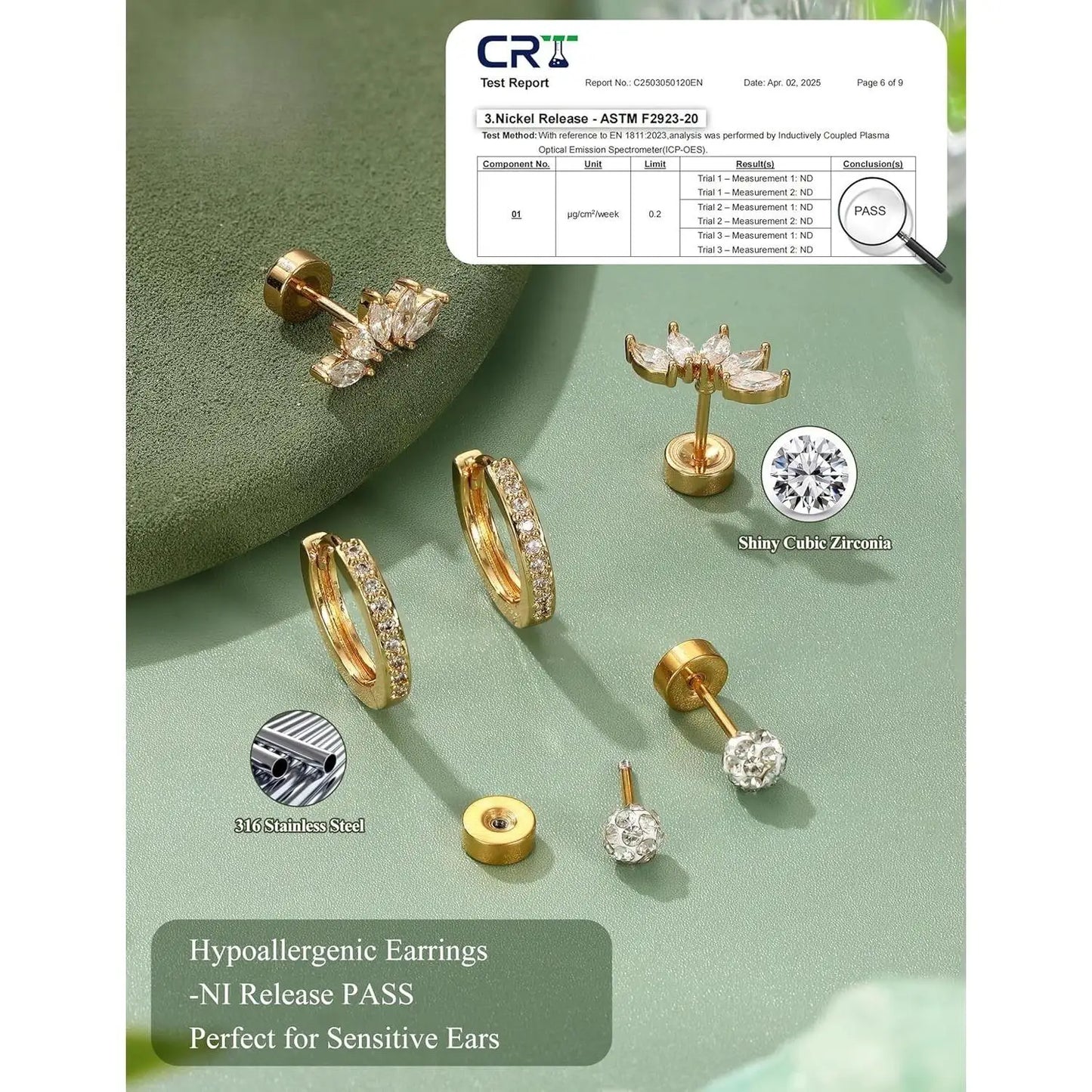 11 Pairs Flat Back Earrings for Women-20G Surgical Stainless Steel Stud Hoop Earring Set Tragus Helix Piercing Jewelry