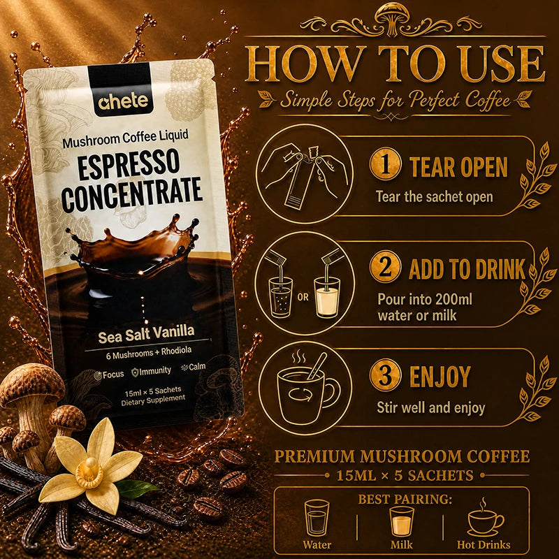 AHETE Mushroom Coffee Liquid Espresso Concentrate