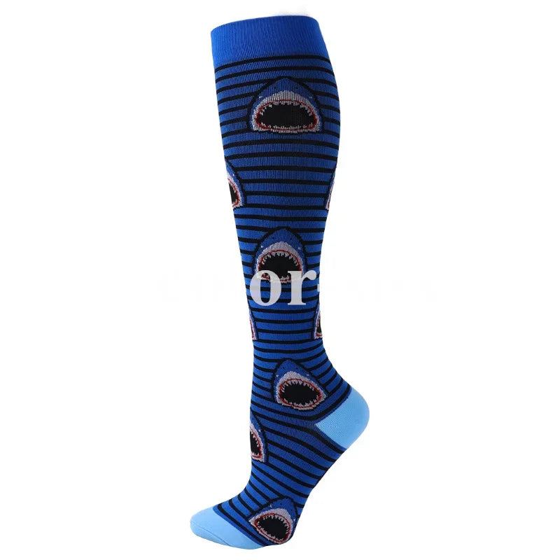 New Compression Socks Knee High Medical Edema Nurse Calf Shaping Running Men Women Sports Socks 20-30mmhg Compression Socks