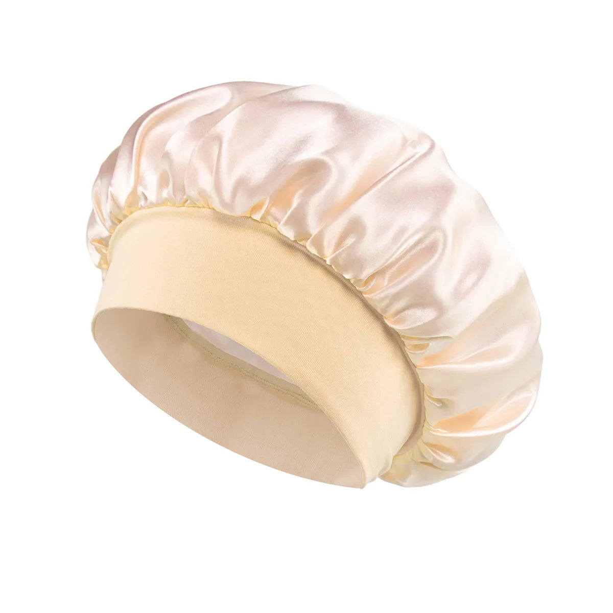 Adjust Solid Satin Bonnet Hair Styling Cap Long Hair Care Women Night Sleep Hat Silk Head Wrap Shower Cap Hair