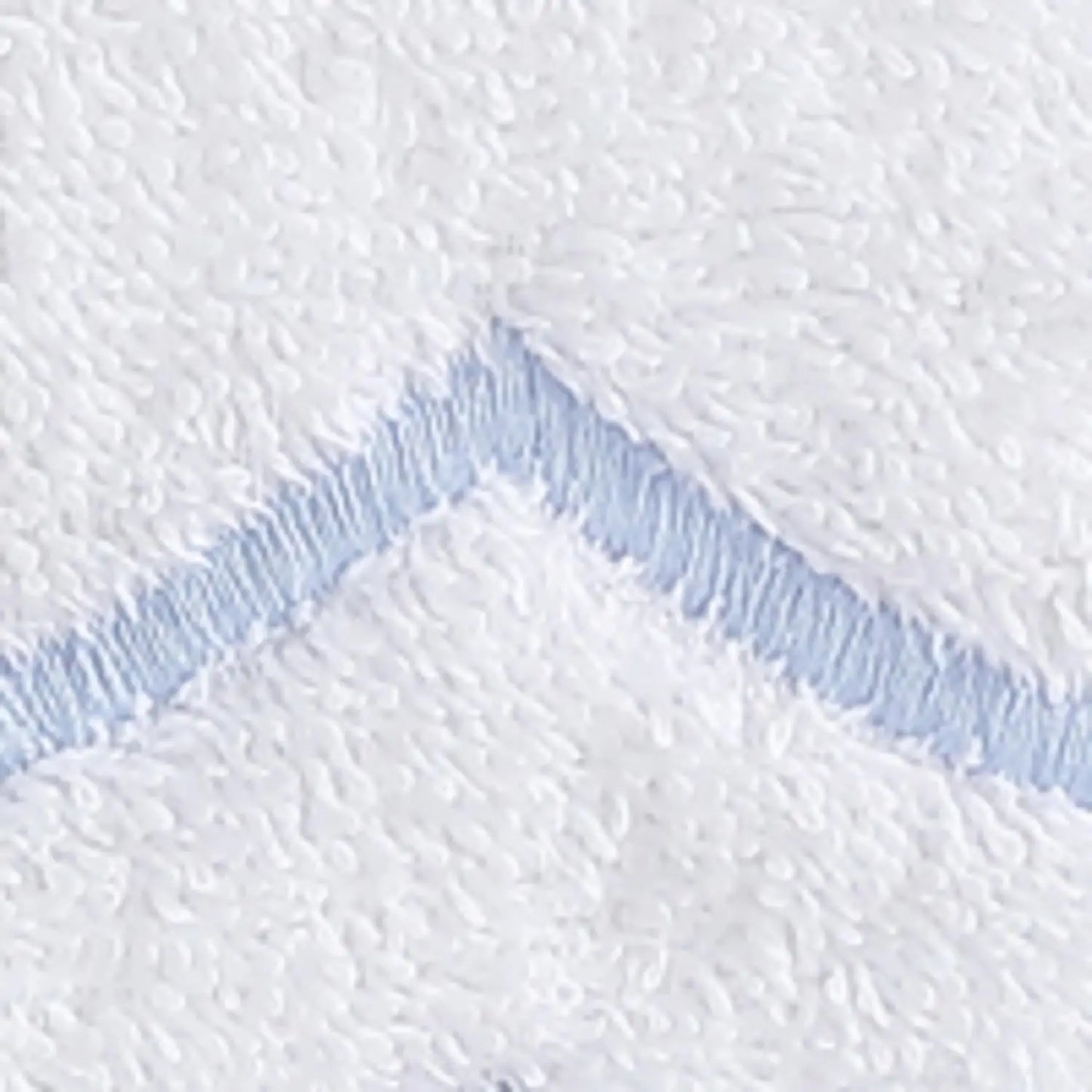 100% Cotton Embroidered Hand Towel, Soft & Absorbent, 500 GSM, White with Blue Scallop, 16x27 Inches