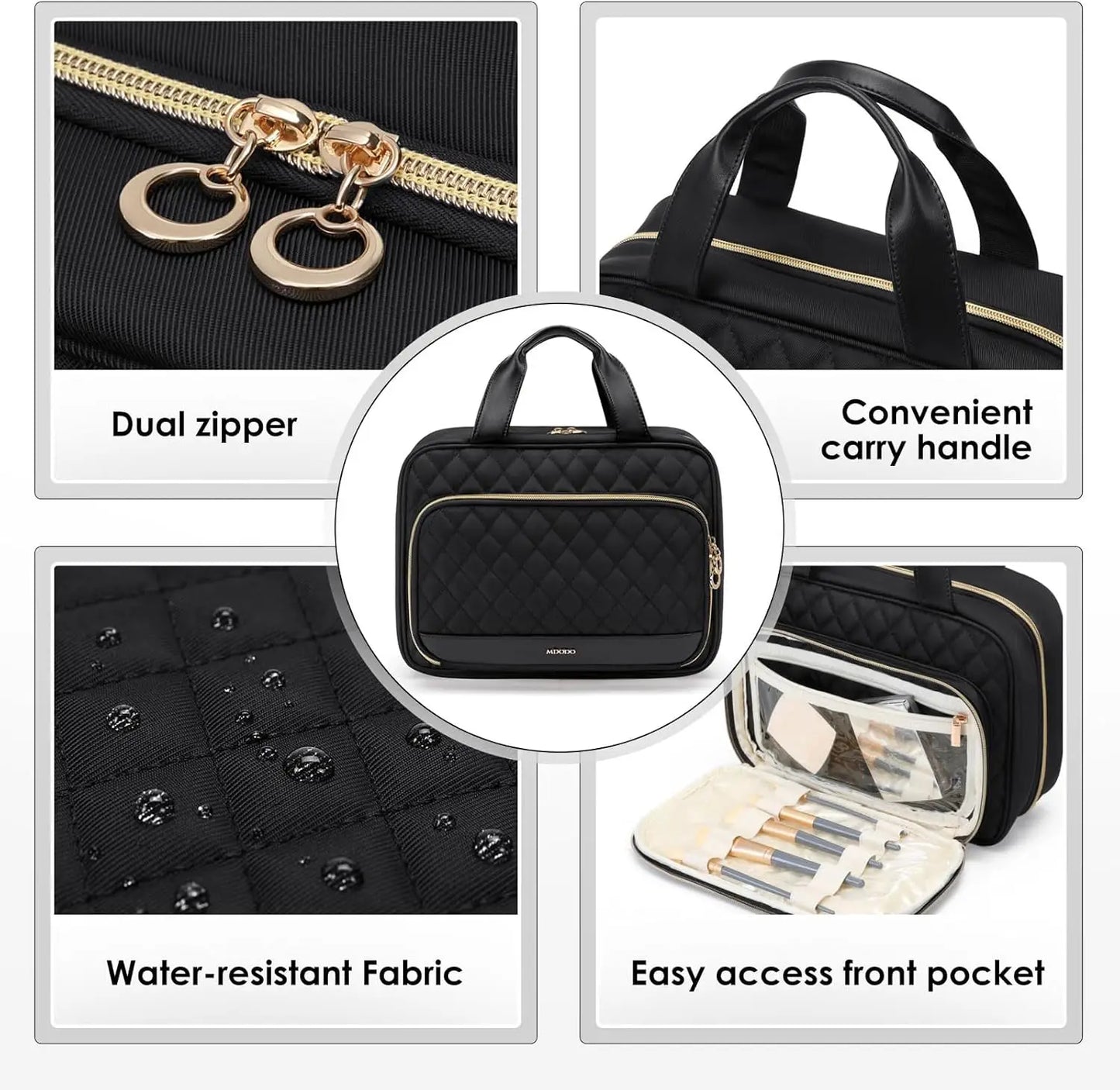 Water-Resistant Hanging Toiletry Bag for Women with Large Capacity, Ideal for Travel and Makeup Essentials
