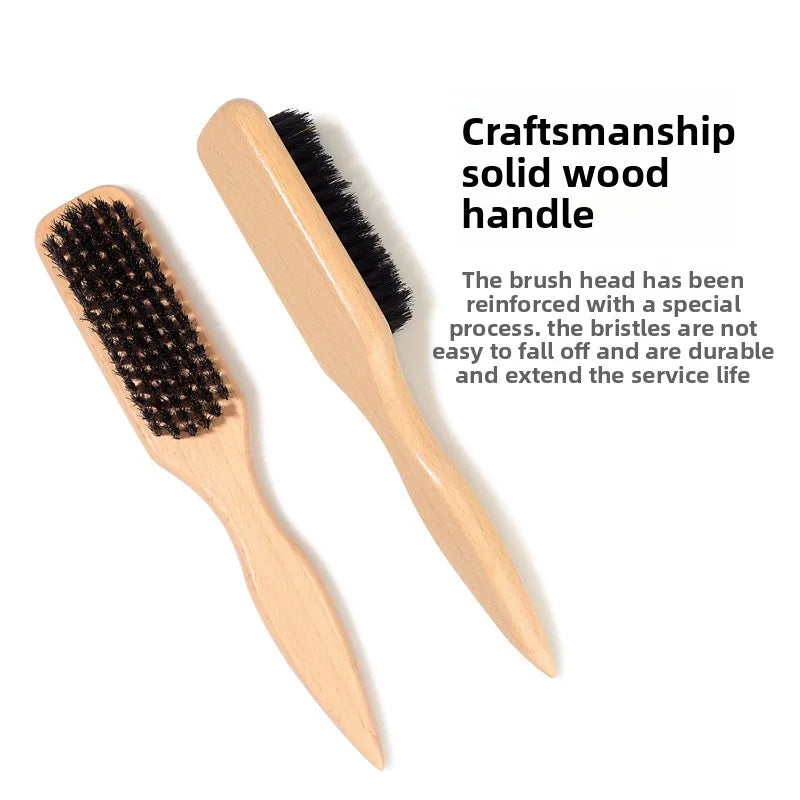 Boar Bristle Slick Back Hair Brush for Sleek Ponytail Bun & Smoothing Baby Hairs, Flyaways, Edge Control - Backcombing & Teasing