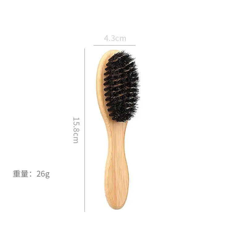 Boar Bristle Slick Back Hair Brush for Sleek Ponytail Bun & Smoothing Baby Hairs, Flyaways, Edge Control - Backcombing & Teasing