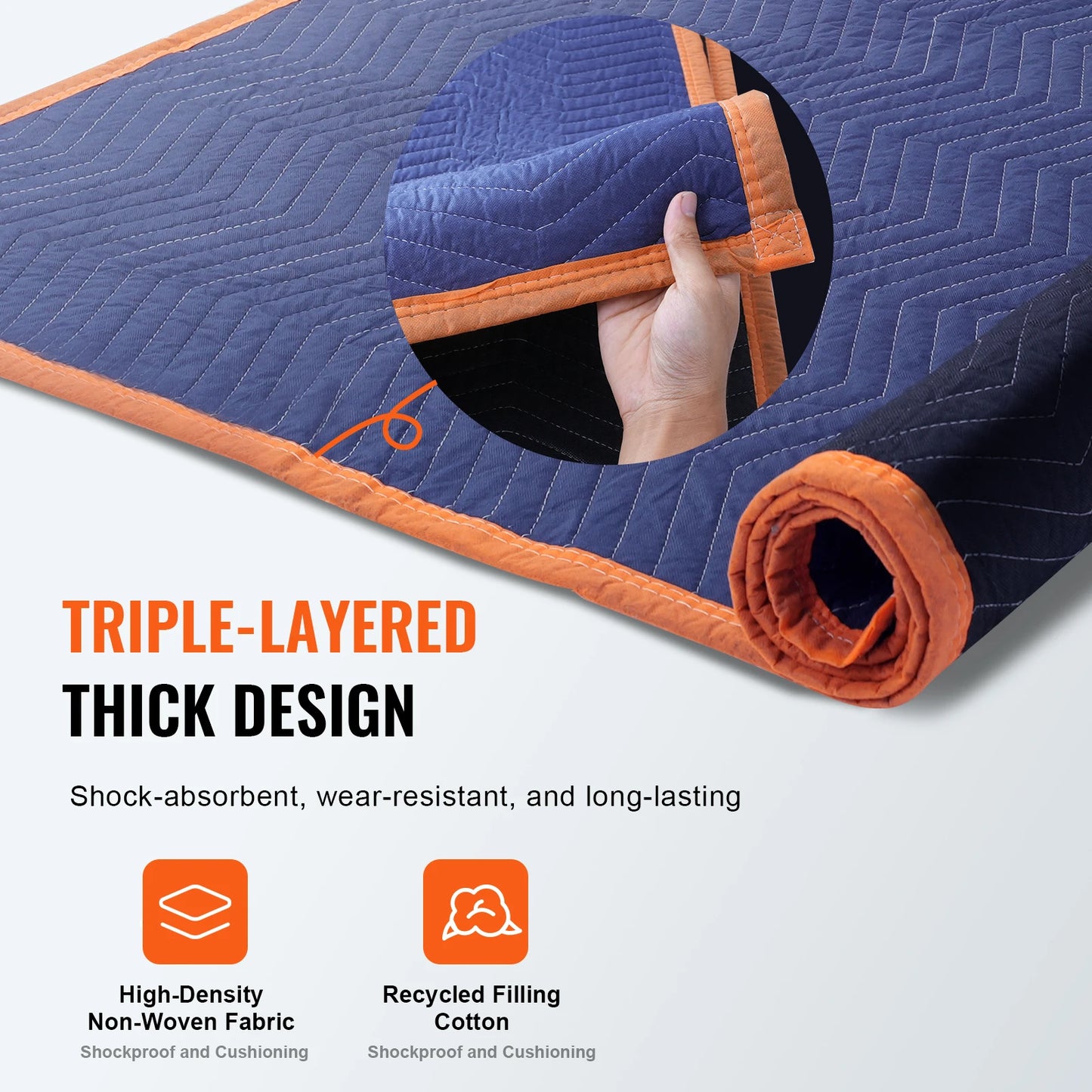 SucceBuy 35/65 lbs Moving Blankets 12 Packs 80" x 72" Packing Blanket Heavy Duty Mover Pads for Protecting Furniture Appliances