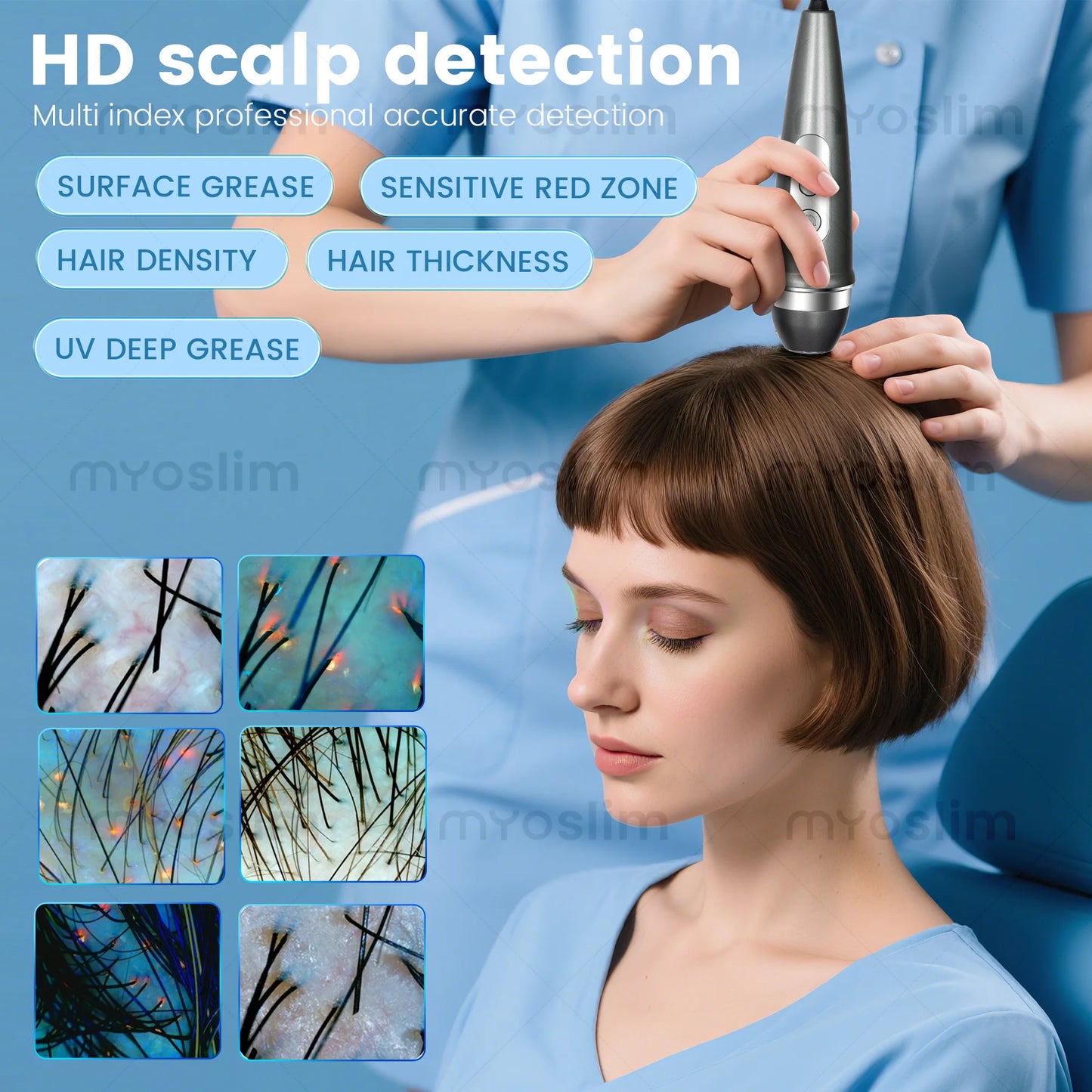 21.5 Inch X5 Facial Skin Analyzer  3D AI Hair Analysis Machine 8 Light Spectrum Skin Analysis Scanner For Business Beauty Care