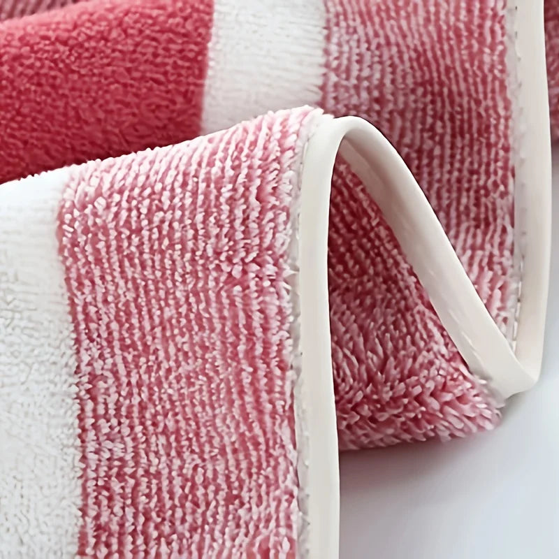 Striped 16-Piece Bath Towel Set: 8 Face Towels + 4 Hand Towels + 4 Bath Towels — Soft, Highly Absorbent & Quick-Drying. Perfect
