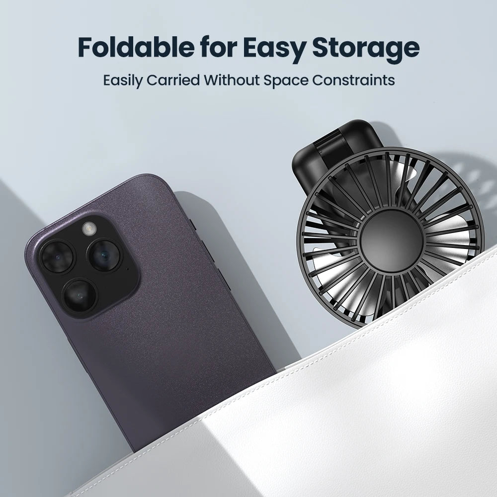 TOPK 5000mAh Portable Hand Held Fan,[7-24H of Working Time]Whisper-Quiet&Portable Design Superior Quality Mini Handheld Neck Fan