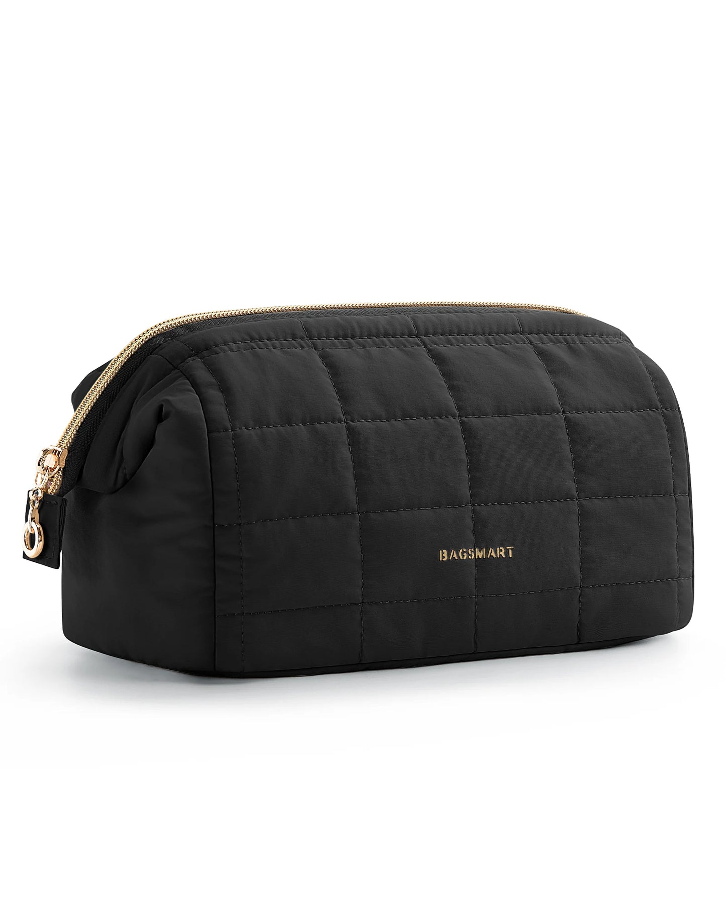 BAGSMART Makeup Bag Travel Toiletry Bag, Puffy Padded Makeup Bags for Women Makeup Organizer Case Wide-open Pouch Purse Travel