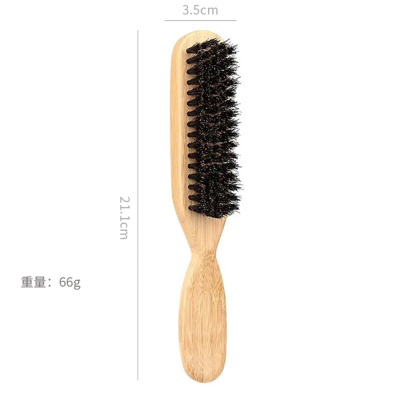Boar Bristle Slick Back Hair Brush for Sleek Ponytail Bun & Smoothing Baby Hairs, Flyaways, Edge Control - Backcombing & Teasing