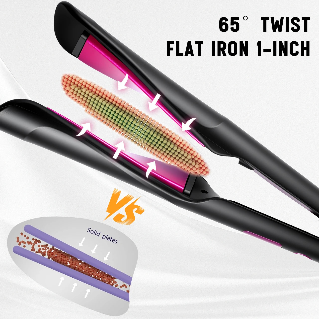 Haetteker Twisted Straightener Curler Multi-Function Two-In-One Hair Styling Tool Straightening Hair Clamp