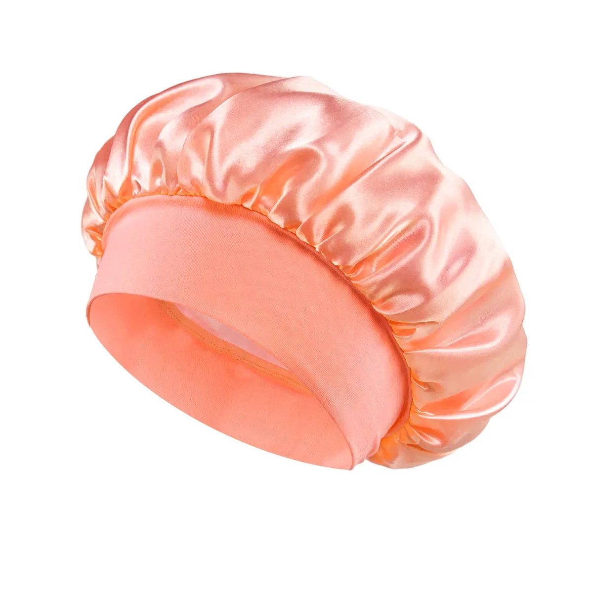 Adjust Solid Satin Bonnet Hair Styling Cap Long Hair Care Women Night Sleep Hat Silk Head Wrap Shower Cap Hair