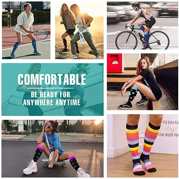 New Compression Socks Knee High Medical Edema Nurse Calf Shaping Running Men Women Sports Socks 20-30mmhg Compression Socks